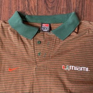 VTG Nike Team University Miami Hurricanes Polo XL